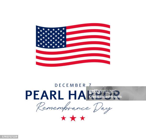 national pearl harbor remembrance day poster. vector - remembrance day icon stock illustrations