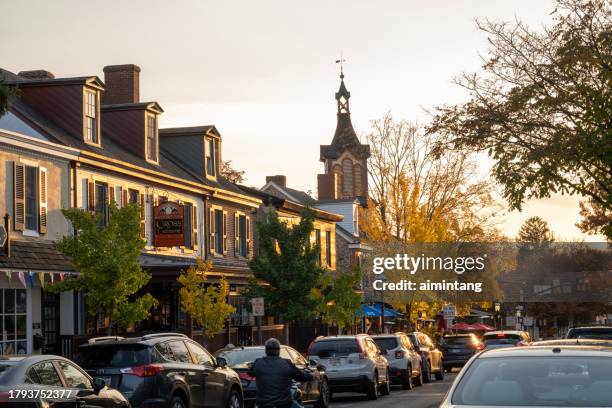 street view of doylestown - doylestown pa stock pictures, royalty-free photos & images