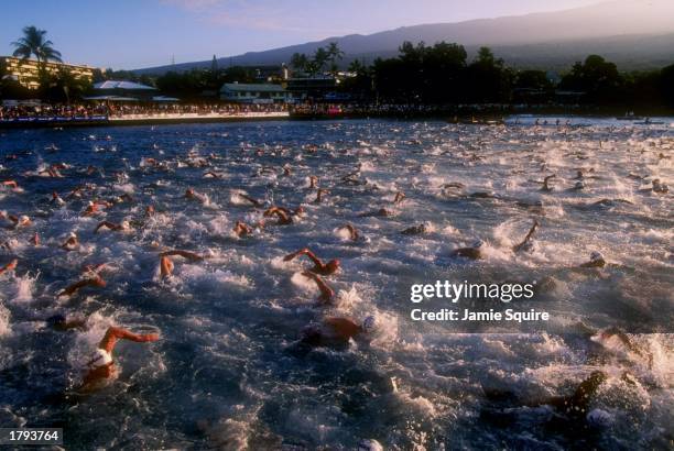 General view of the Ironman Triathlon in Kaihua-Kona, Hawaii. Mandatory Credit: Jamie Squire /Allsport