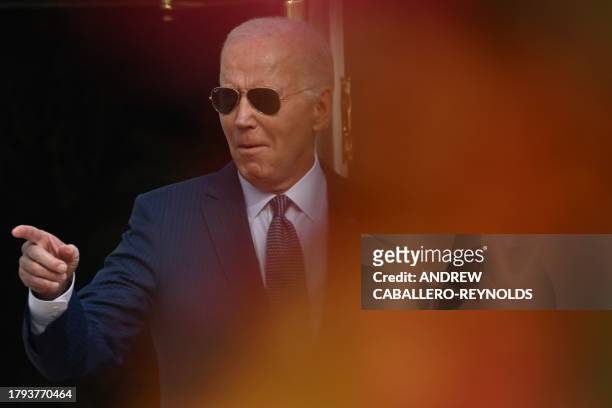 President Joe Biden takes part of the annual Thanksgiving Turkey pardon on the South Lawn of the White House in Washington, DC on November 20, 2023.