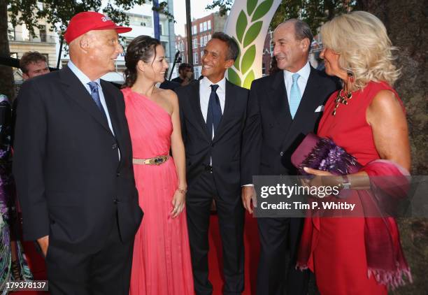 Niki Lauda, Birgit Lauda and Maria Franca Norsa, Michele Norsa attend the Rush World Premiere at Odeon Leicester Square on September 2, 2013 in...