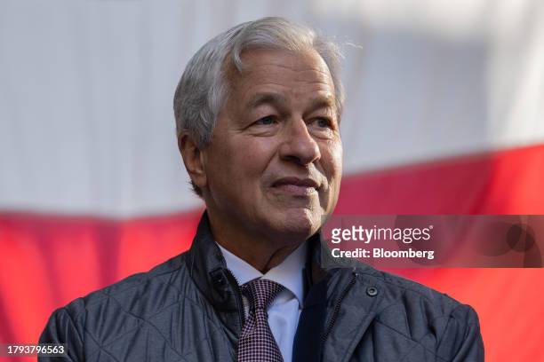 Jamie Dimon, chief executive officer of JPMorgan Chase & Co., during an event at 270 Park Avenue, JPMorgan Chase's new global headquarters building,...
