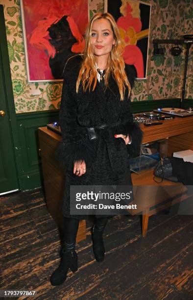 Laura Whitmore attends the launch of Collette Cooper's new Christmas album "Darkside Of Christmas: Chapters 1 & 2" at The Groucho Club on November...