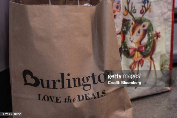 Burlington shopping bag in New York, US, on Monday, Nov. 20, 2023. Burlington Stores Inc. Is scheduled to release earnings figures on November 21....