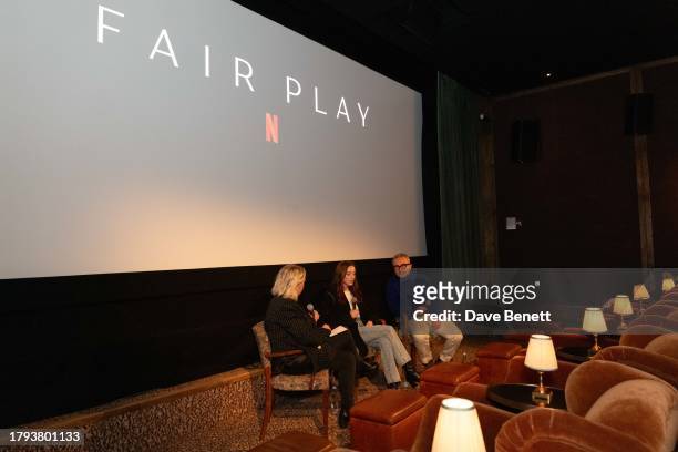 Phoebe Dynevor and Eddie Marsan attend a special screening of Netflix's "Fair Play" at Soho House on November 20, 2023 in London, England.