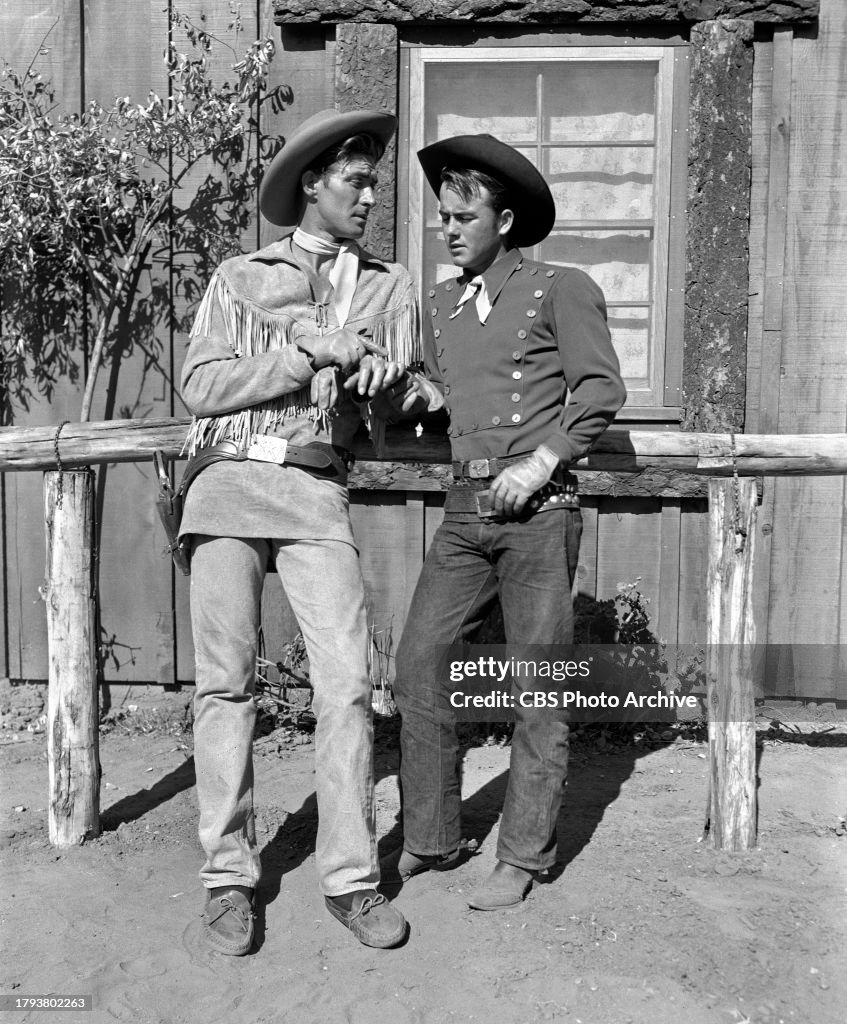 The Range Rider. A CBS television western program. Pictured from left ...