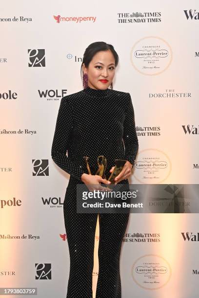 Anabela Chan, winner of the Game Changer award, attends the Walpole British Luxury Awards 2023 at The Dorchester on November 20, 2023 in London,...