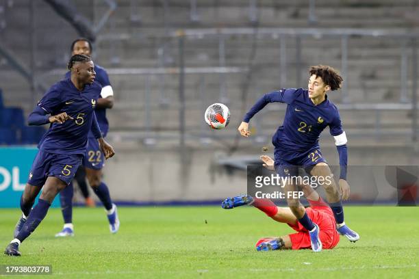 Lesley UGOCHUKWU - 21 Maghnes AKLIOUCHE during the friendly match between France U21 and South Korea U21 on November 20, 2023 in Le Havre, France.
