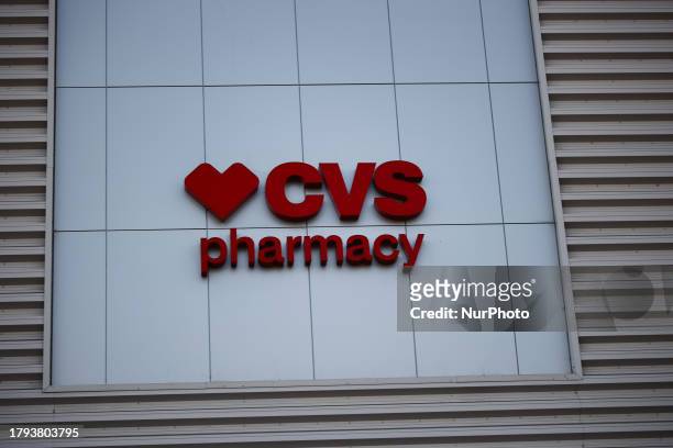 Pharmacy logo is seen on the building in Los Angeles, United States on November 13, 2023.