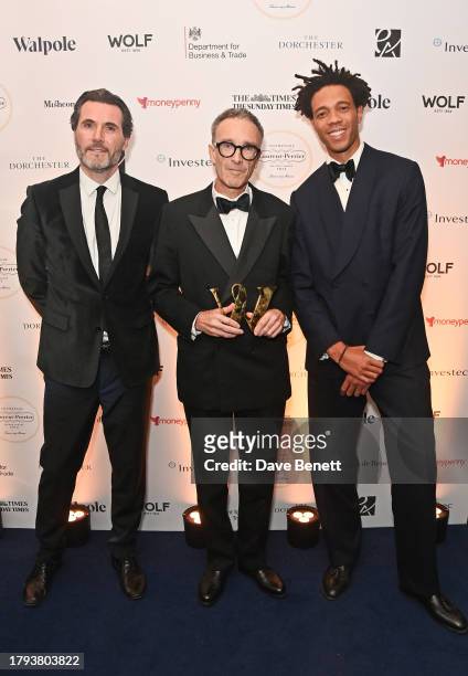 Rupert Daniels, Nicholas Brooke, accepting the Made In The UK award on behalf of Sunspel, and Charlie Casely-Hayford attend the Walpole British...