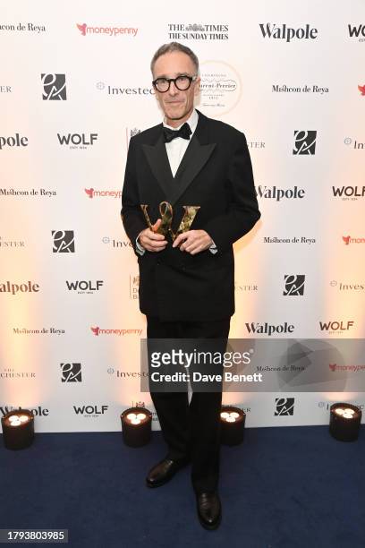 Nicholas Brooke, accepting the Made In The UK award on behalf of Sunspel, attends the Walpole British Luxury Awards 2023 at The Dorchester on...