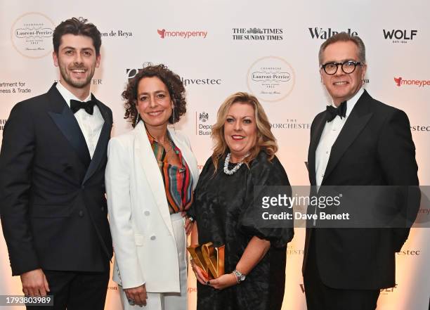 George Houze, Alex Polizzi, Sharon Boyle and Richard Cooke attend the Walpole British Luxury Awards 2023 at The Dorchester on November 20, 2023 in...