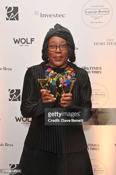 Sonia Boyce, winner of the Great Creative Briton award, attends the Walpole British Luxury Awards 2023 at The Dorchester on November 20, 2023 in...