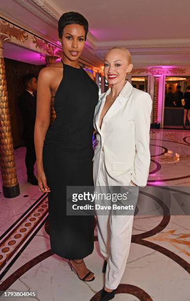 Sabrina Elba and Jessica Debruyne attend the Walpole British Luxury Awards 2023 at The Dorchester on November 20, 2023 in London, England.