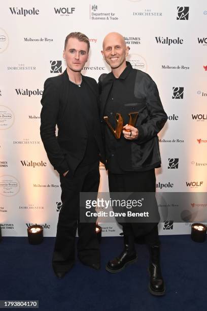 Gareth Pugh and Wayne McGregor, winner of the Artistic Pioneer award, attend the Walpole British Luxury Awards 2023 at The Dorchester on November 20,...