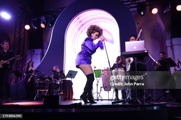 Paola Guanche performs onstage at the Best New Artist Showcase and CPI during the 24th Annual Latin Grammy Awards on November 14, 2023 in Seville,...