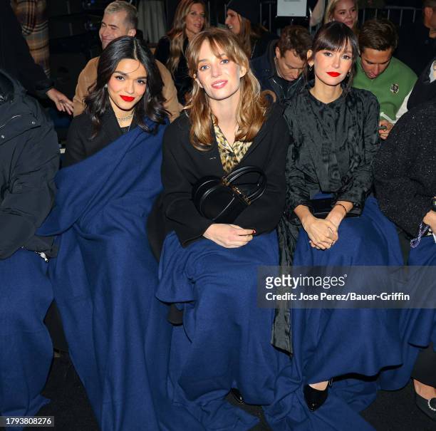 Rachel Zegler, Maya Hawke and Nina Dobrev are seen attending the Saks - Christian Dior holiday window display unveiling at Saks Fifth Avenue Flagship...