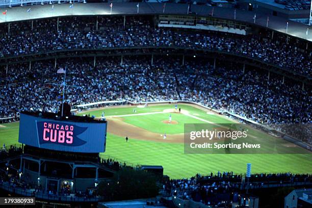 Aerial view during the game between the Cincinnati Reds and the Chicago Cubs on May 31, 2006 at Wrigley Field in Chicago, Illinois.