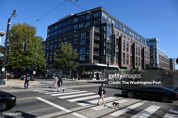 Pedestrians cross H Street NE on Monday October 30, 2023 in Washington, DC. Many in the area are concerned with rising crime along the street that...