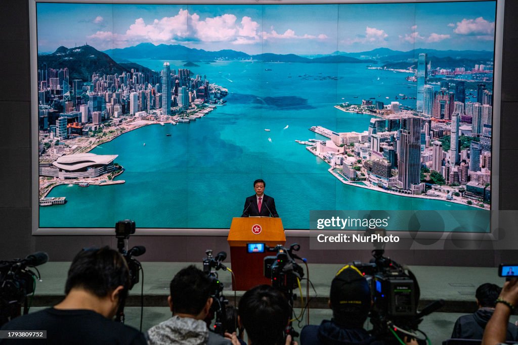 Hong Kong John Lee Press Briefing Before Exco Meeting
