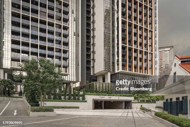 The Rivière residential property, developed by Frasers Property Ltd., in Singapore, on Monday, Nov. 20, 2023. Singapore's gross domestic product...
