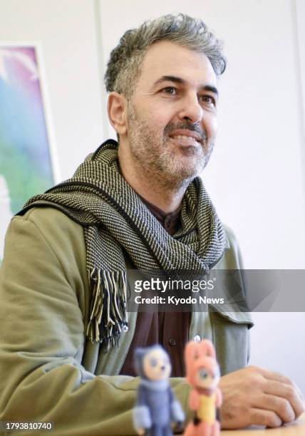 Brazilian animation film director Ale Abreu speaks about his latest film "Perlimps" during an interview in Tokyo on Nov. 13, 2023.