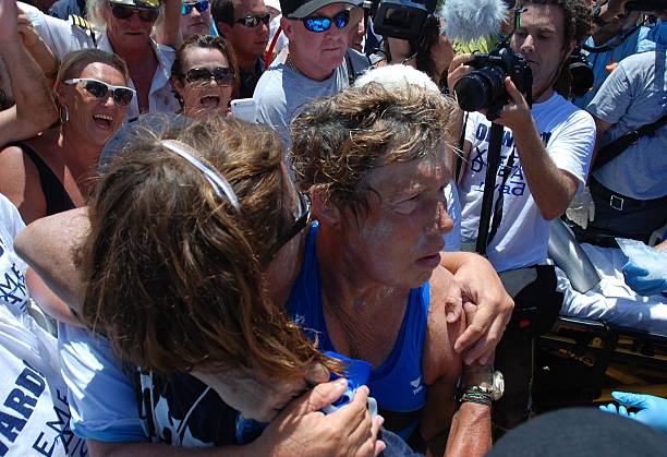 FL: 2nd September 2013 - Diana Nyad Completes Swim From Cuba To USA On Her Fifth Attempt
