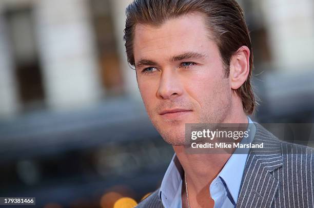 Chris Hemsworth attends the World Premiere of "Rush" at Odeon Leicester Square on September 2, 2013 in London, England.