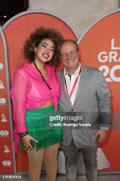 Paola Guanche and Julio Reyes Copello attend the Best New Artist Showcase and CPI during the 24th Annual Latin Grammy Awards on November 14, 2023 in...