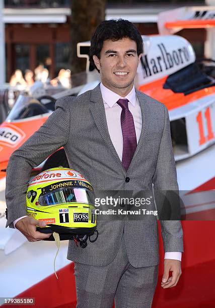 Sergio Perez attends the World Premiere of "Rush" at the Odeon Leicester Square on September 2, 2013 in London, England.
