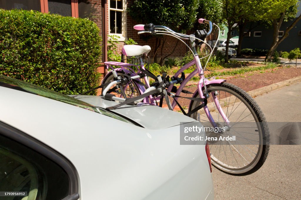 Bike Rack on Car, Active Lifestyle Weekend Activities, Beach Cruiser Bike