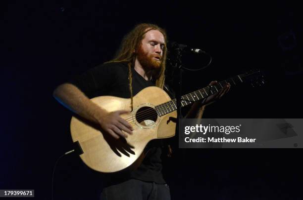 Newton Faulkner performs on stage at Islington Assembly Hall on September 2, 2013 in London, England.