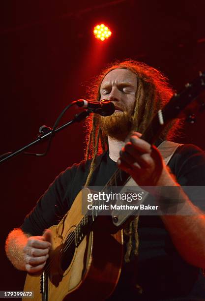 Newton Faulkner performs on stage at Islington Assembly Hall on September 2, 2013 in London, England.