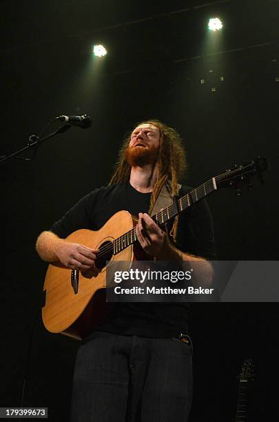 Newton Faulkner performs on stage at Islington Assembly Hall on September 2, 2013 in London, England.