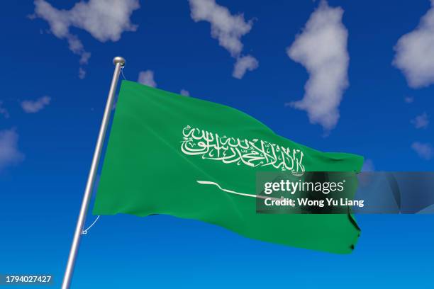 saudi arabia flag ,3d render - saudi arabia flag bildbanksfoton och bilder