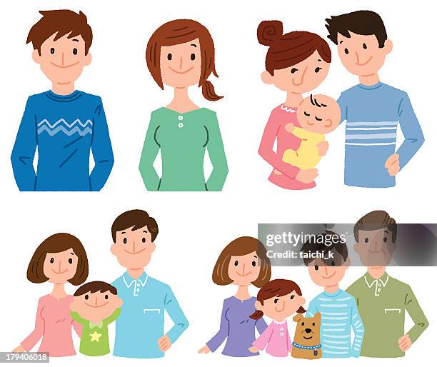 family image - smiling baby white background stock illustrations