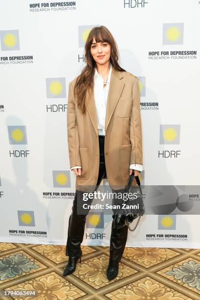 Dakota Johnson attends Hope For Depression Research Foundation's 17th Annual HOPE Luncheon at The Plaza on November 14, 2023 in New York City.