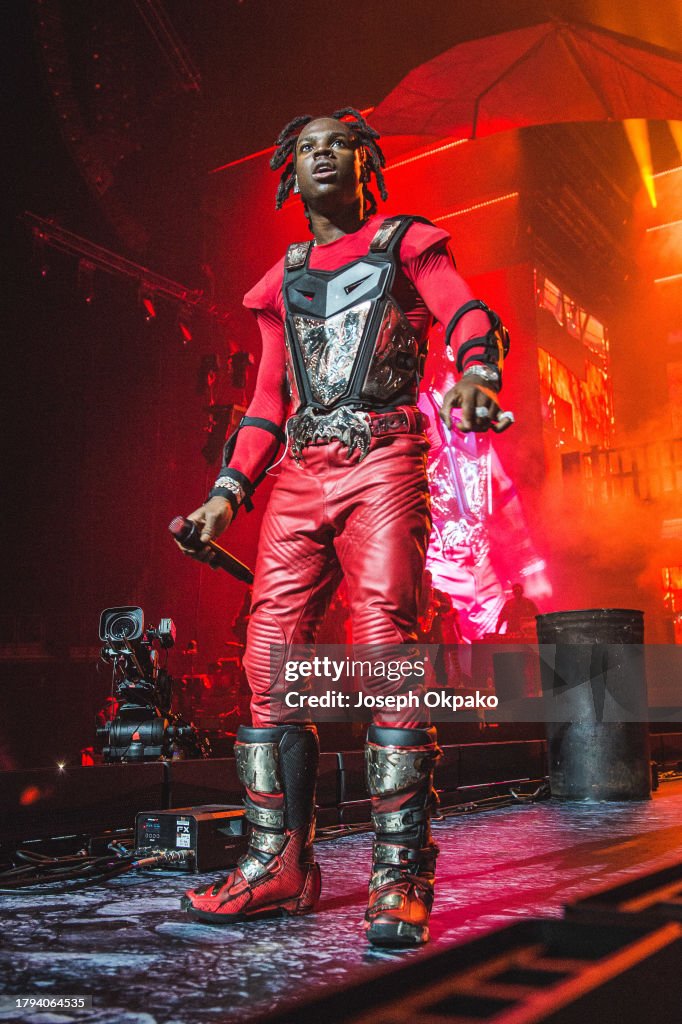 Rema Live O2 Rema performs at The O2 Arena on November 14, 2023 in London, England ...