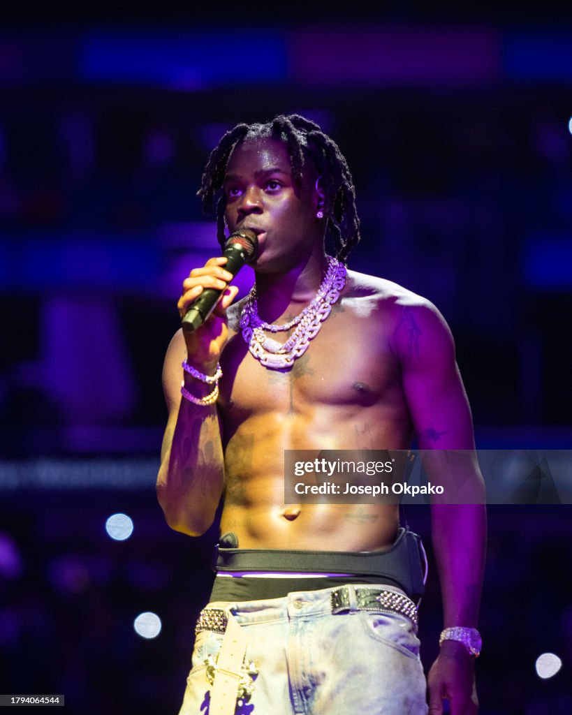 Rema Performance O2 Arena Rema performs at The O2 Arena on November 14, 2023 in London, England ...