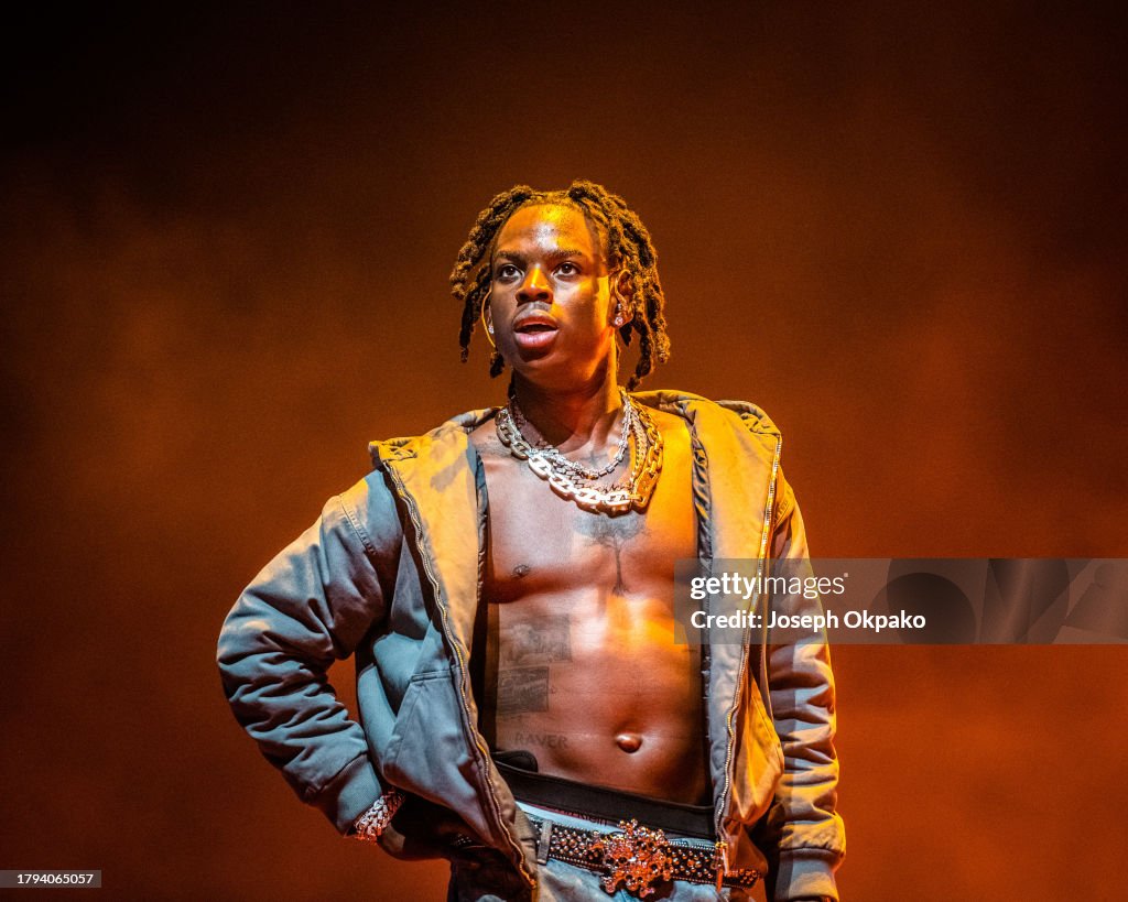 Rema Live O2 Rema performs at The O2 Arena on November 14, 2023 in London, England ...