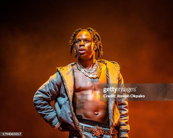 Rema O2 Concert Rema performs at The O2 Arena on November 14, 2023 in London, England ...