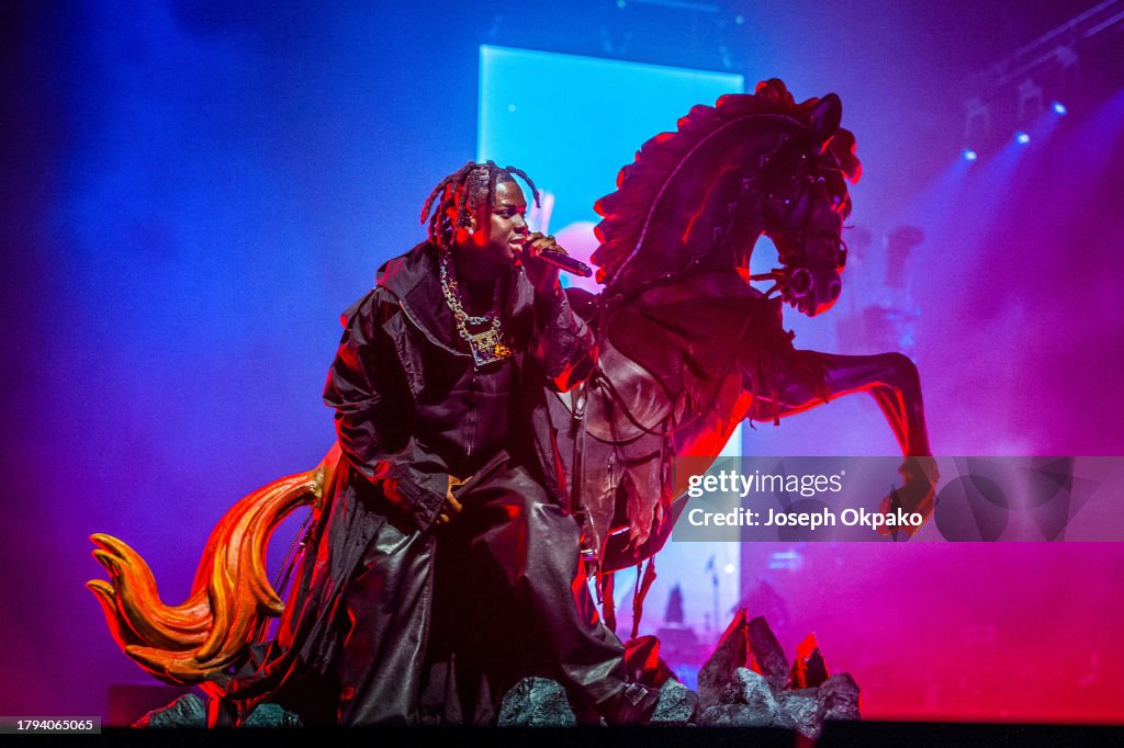 Rema Live O2 Rema performs at The O2 Arena on November 14, 2023 in London, England ...