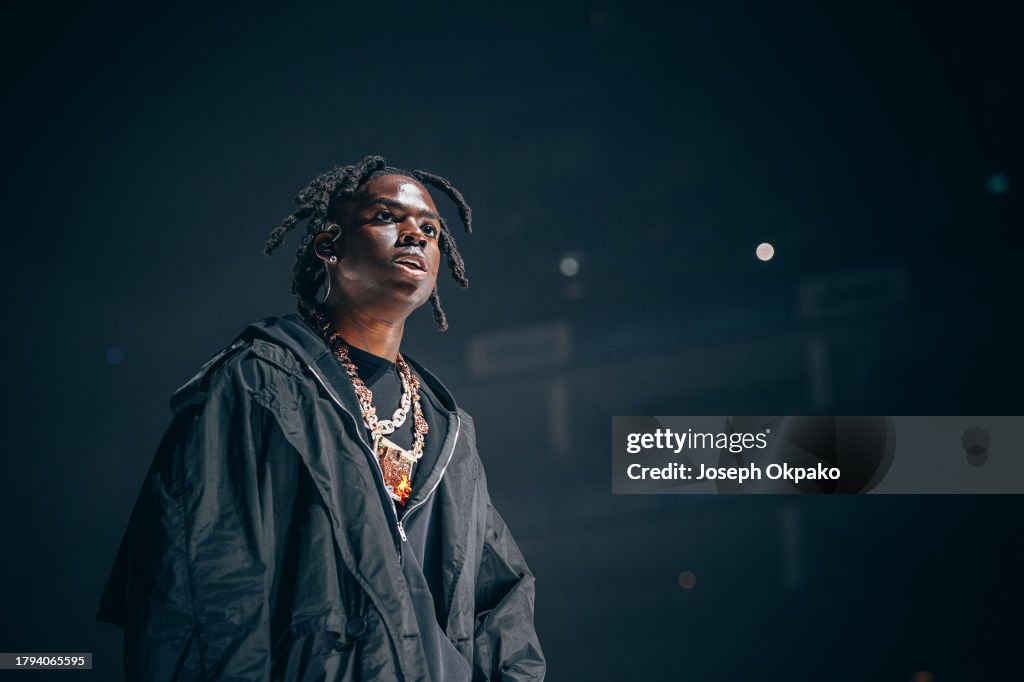Rema Live O2 Rema performs at The O2 Arena on November 14, 2023 in London, England ...