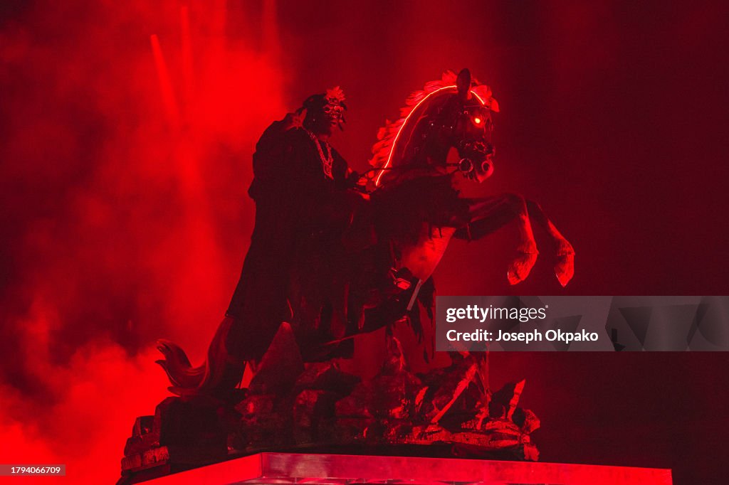 Rema Performance O2 Arena Rema performs at The O2 Arena on November 14, 2023 in London, England ...