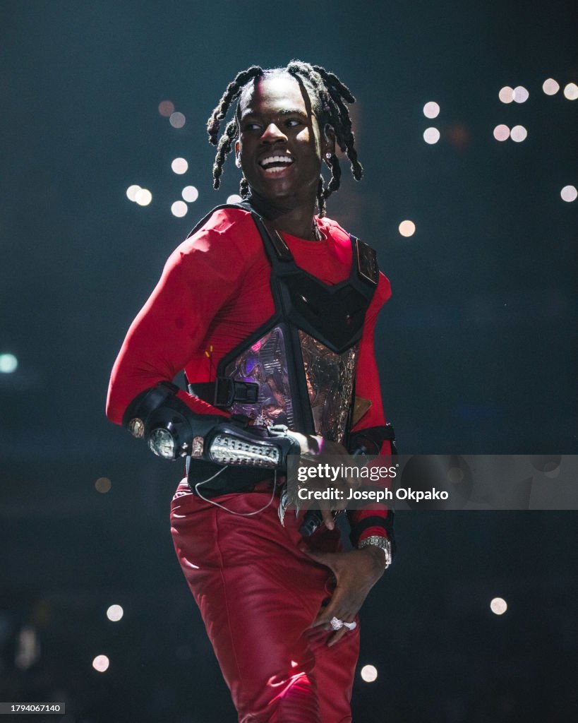 Rema Live O2 Rema performs at The O2 Arena on November 14, 2023 in London, England ...
