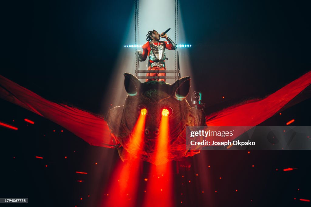 Rema Live O2 Rema performs at The O2 Arena on November 14, 2023 in London, England ...