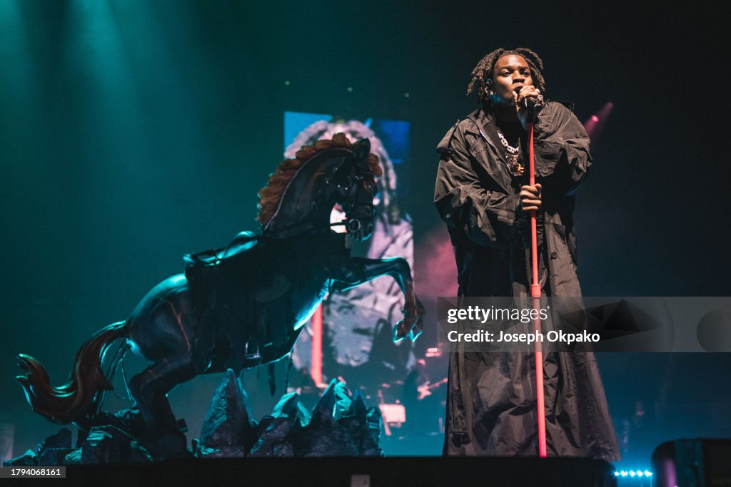 Rema Live O2 Rema performs at The O2 Arena on November 14, 2023 in London, England ...