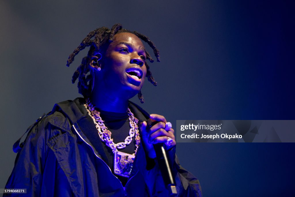 Rema O2 Concert Rema performs at The O2 Arena on November 14, 2023 in London, England ...