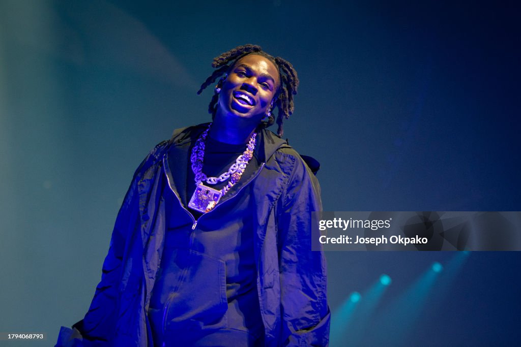 Rema Live O2 Rema performs at The O2 Arena on November 14, 2023 in London, England ...