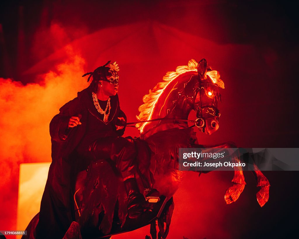 Rema Live O2 Rema performs at The O2 Arena on November 14, 2023 in London, England ...
